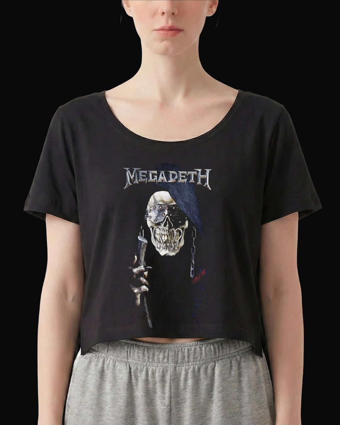 Megadeth Grup Logo Siyah Kadın Tişört V2
