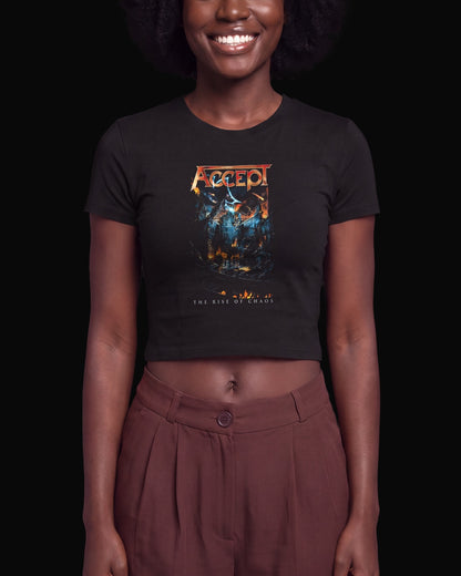 Accept The Rise of Chaos Siyah Baby Tee Tişört