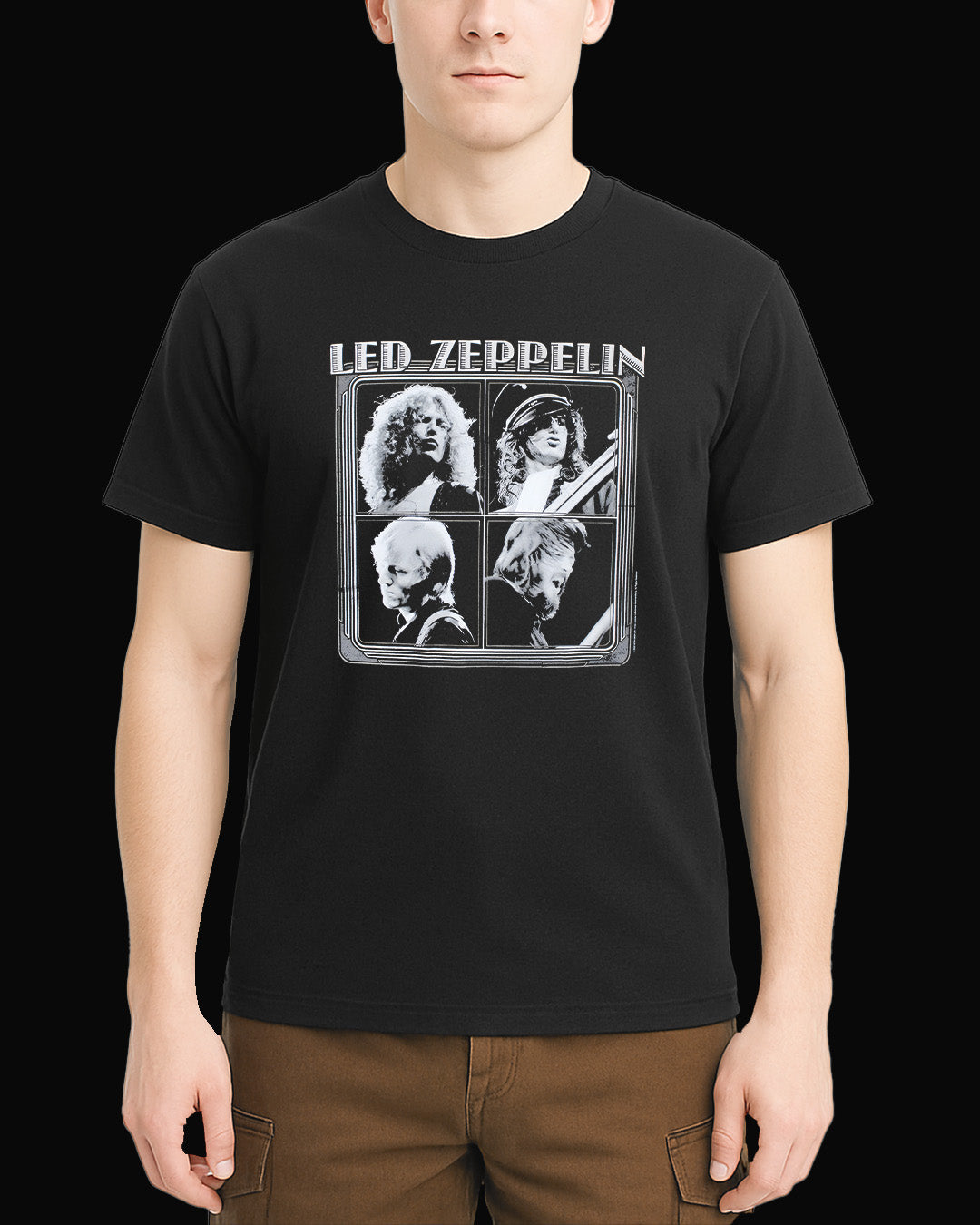 Led Zeppelin Grup Logo Siyah Tişört V2
