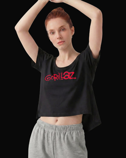 Gorillaz Grup Logo Siyah Kadın Tişört
