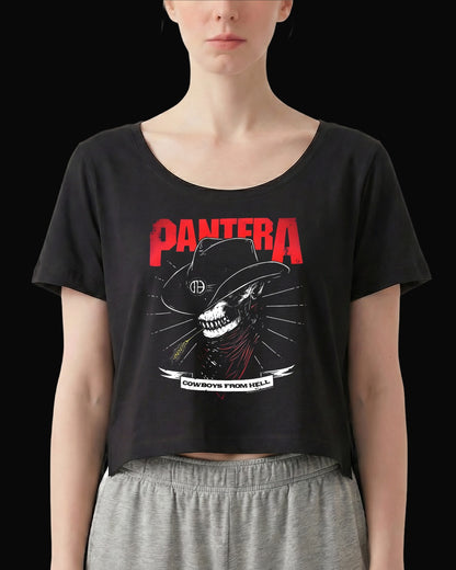 Pantera Cowboys From Hell Siyah Kadın Tişört V2
