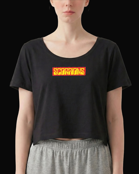 Scorpions Grup Logo Siyah Kadın Tişört