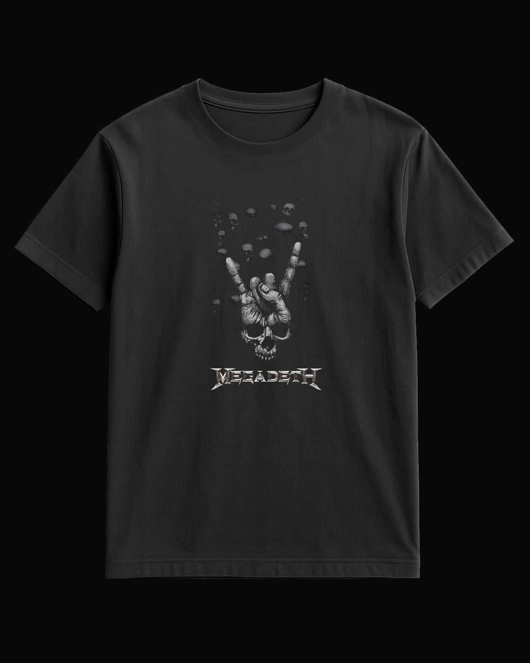 Megadeth Rock Sign Siyah Tişört