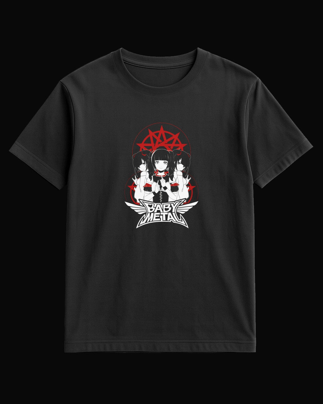 Babymetal Anime Drawn Siyah Tişört
