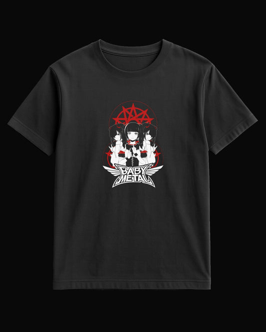 Babymetal Anime Drawn Siyah Tişört