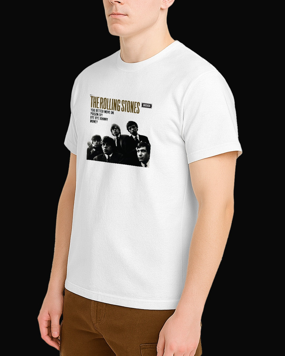 The Rolling Stones Grup Logo Beyaz Tişört V6