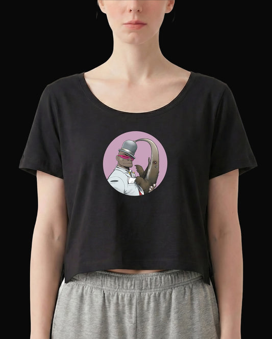 Gorillaz Hobbs & Anteater Siyah Kadın Tişört