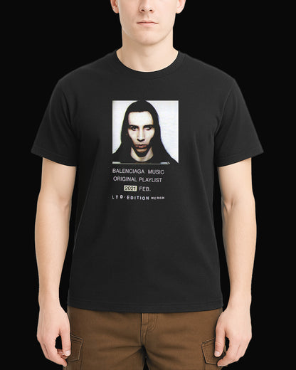 Marilyn Manson Balenciaga Music Siyah Tişört