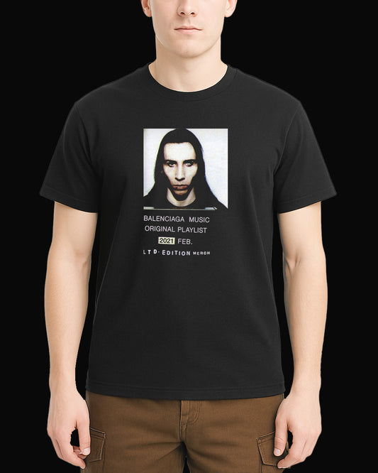 Marilyn Manson Balenciaga Music Siyah Tişört