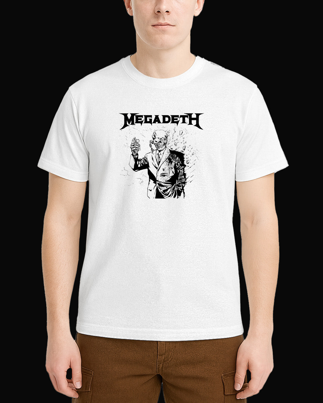 Megadeth Grup Logo Beyaz Tişört