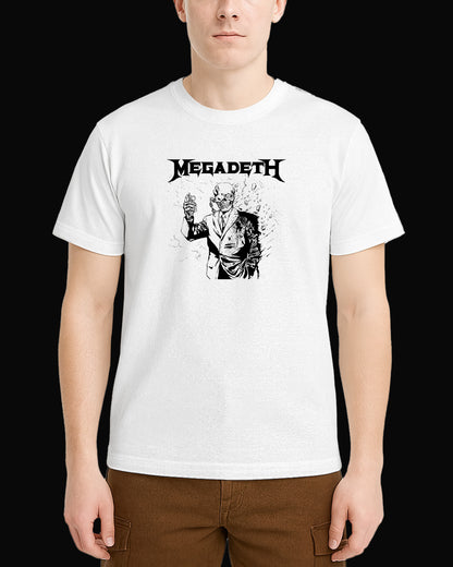 Megadeth Grup Logo Beyaz Tişört