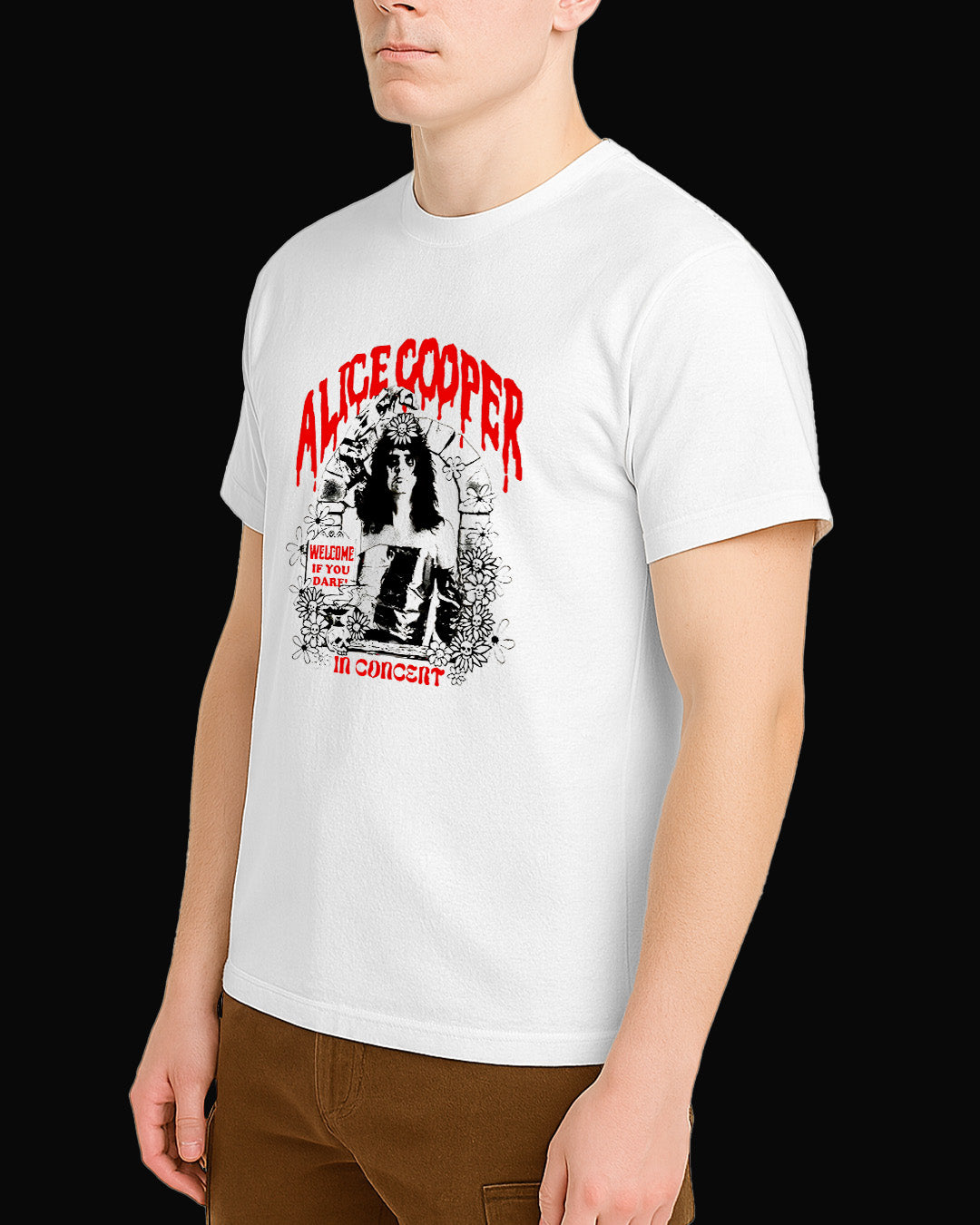 Alice Cooper Welcome If You Dare White T-Shirt